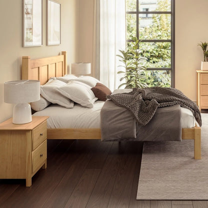 Lit-plateforme à panneaux en bois massif de style Shaker de Grain Wood Furniture