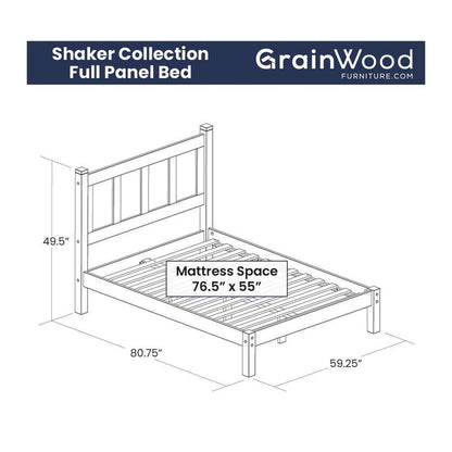 Lit-plateforme à panneaux en bois massif de style Shaker de Grain Wood Furniture