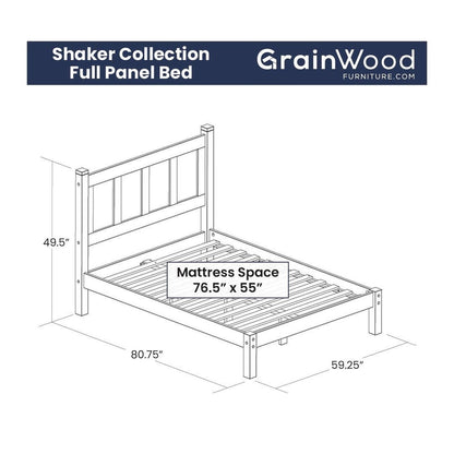 Lit-plateforme à panneaux en bois massif de style Shaker de Grain Wood Furniture