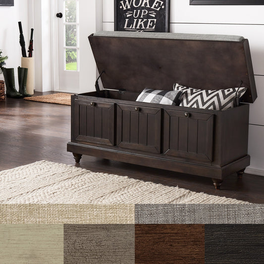 Banc de rangement Granger avec coussin de siège en lin par iNSPIRE Q Classic