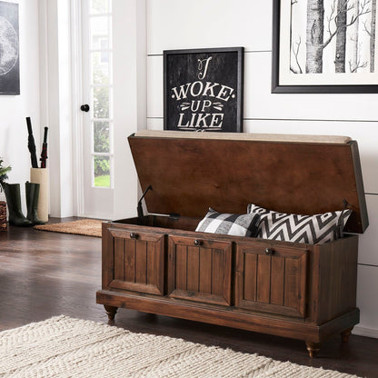 Banc de rangement Granger avec coussin de siège en lin par iNSPIRE Q Classic