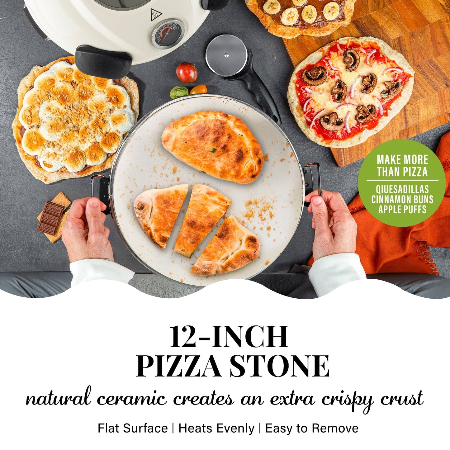 Four à pizza électrique Granitestone Piezano pour intérieur/extérieur avec pierre en céramique
