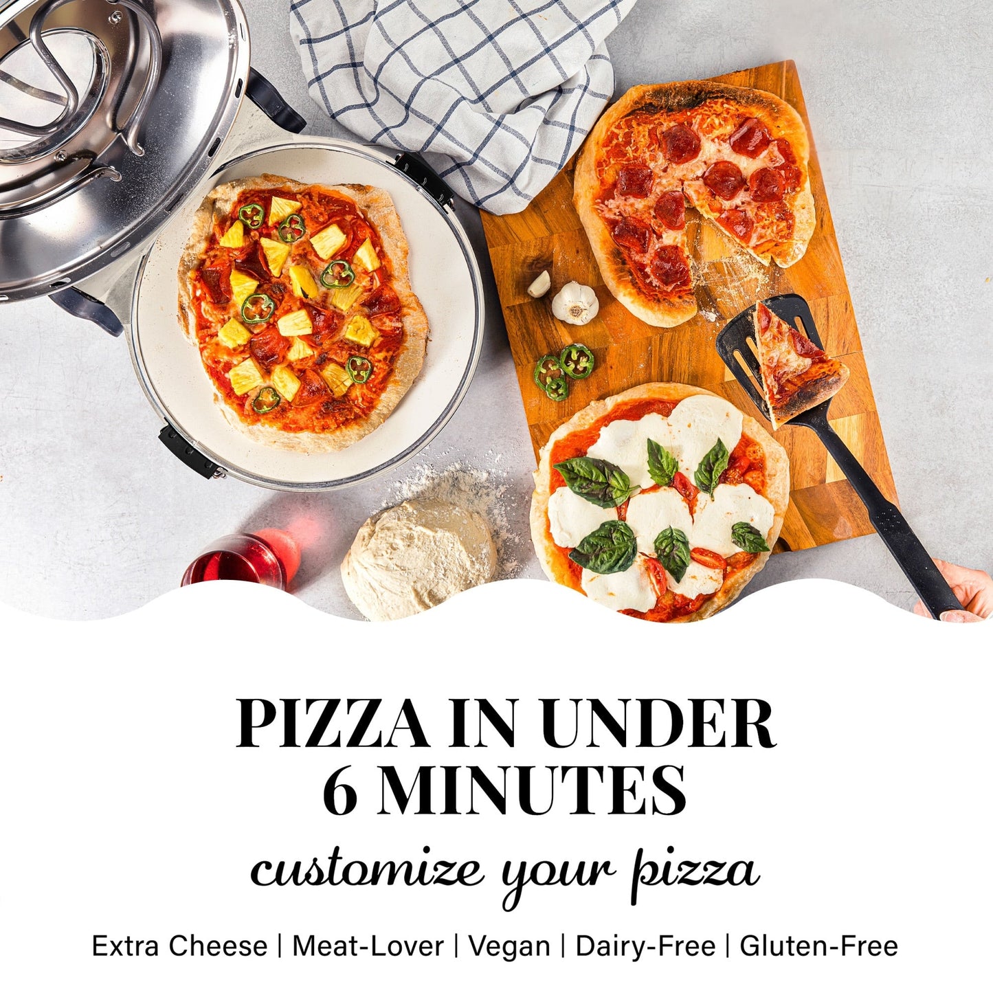 Four à pizza électrique Granitestone Piezano pour intérieur/extérieur avec pierre en céramique