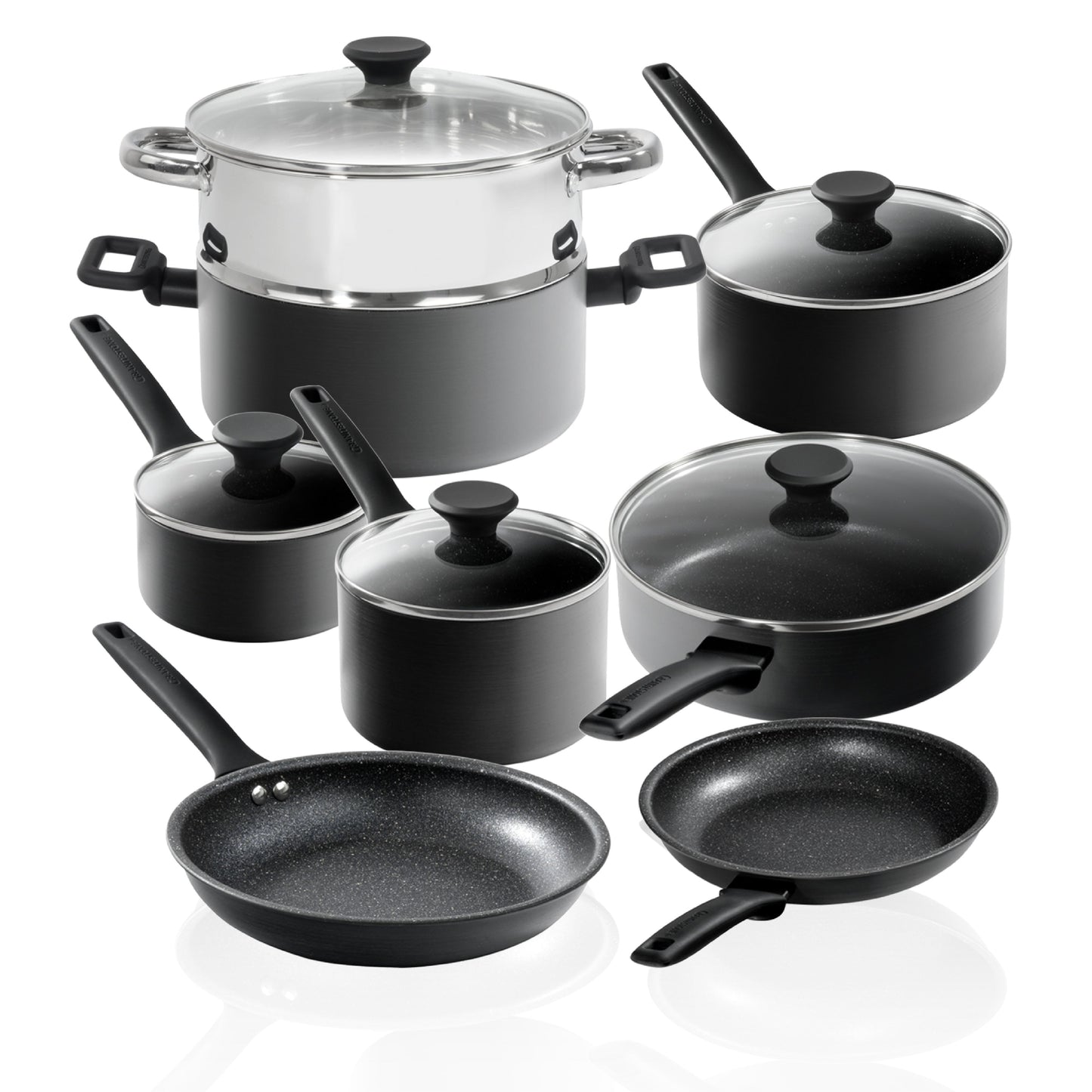 Ensemble de cuisine antiadhésif Granitestone Pro Premier en acier anodisé dur, 13 pièces