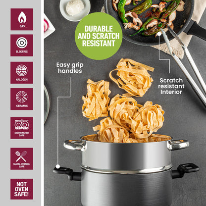 Ensemble de cuisine antiadhésif Granitestone Pro Premier en acier anodisé dur, 13 pièces