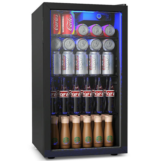 Réfrigérateur à boissons Gymax pour 120 canettes, mini-réfrigérateur pour bière, vin, soda et autres boissons