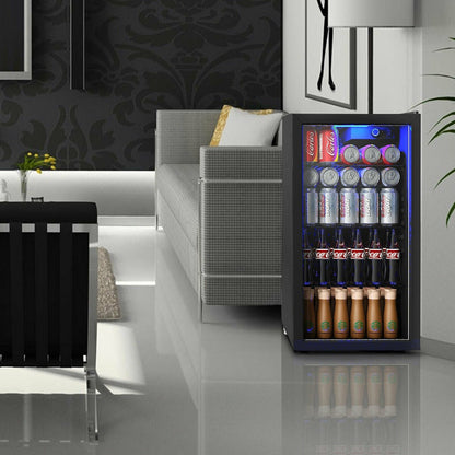 Réfrigérateur à boissons Gymax pour 120 canettes, mini-réfrigérateur pour bière, vin, soda et autres boissons