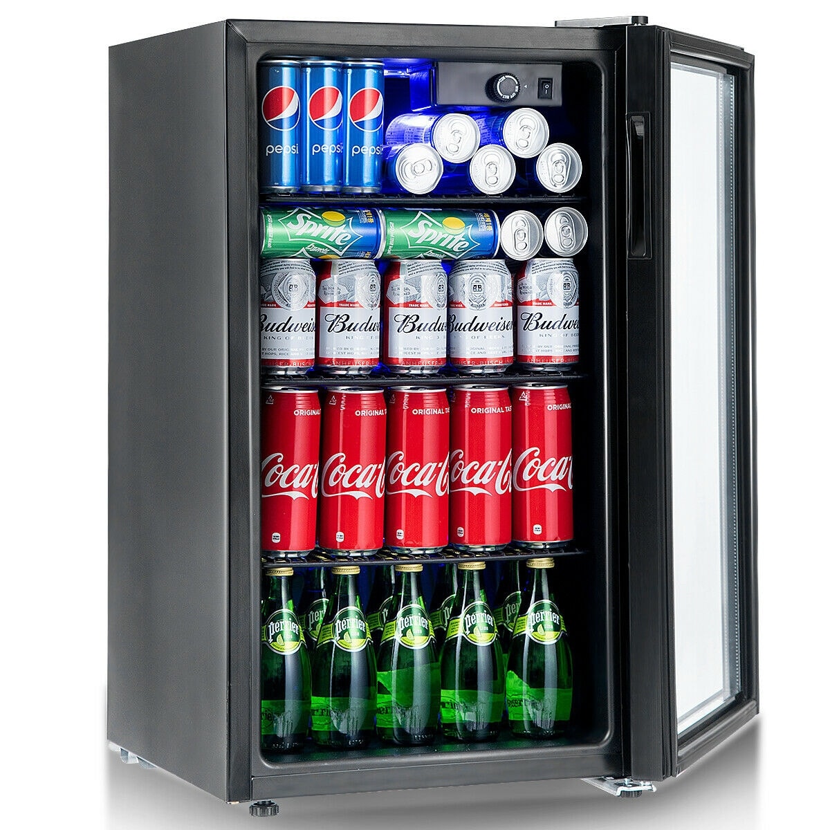 Réfrigérateur à boissons Gymax pour 120 canettes, mini-réfrigérateur pour bière, vin, soda et autres boissons