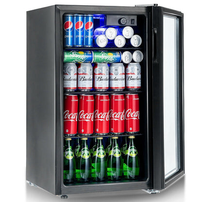Réfrigérateur à boissons Gymax pour 120 canettes, mini-réfrigérateur pour bière, vin, soda et autres boissons