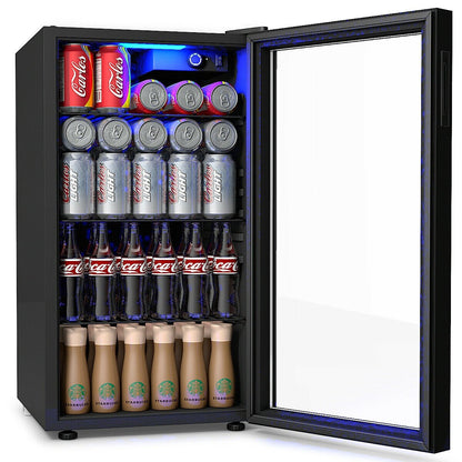 Réfrigérateur à boissons Gymax pour 120 canettes, mini-réfrigérateur pour bière, vin, soda et autres boissons
