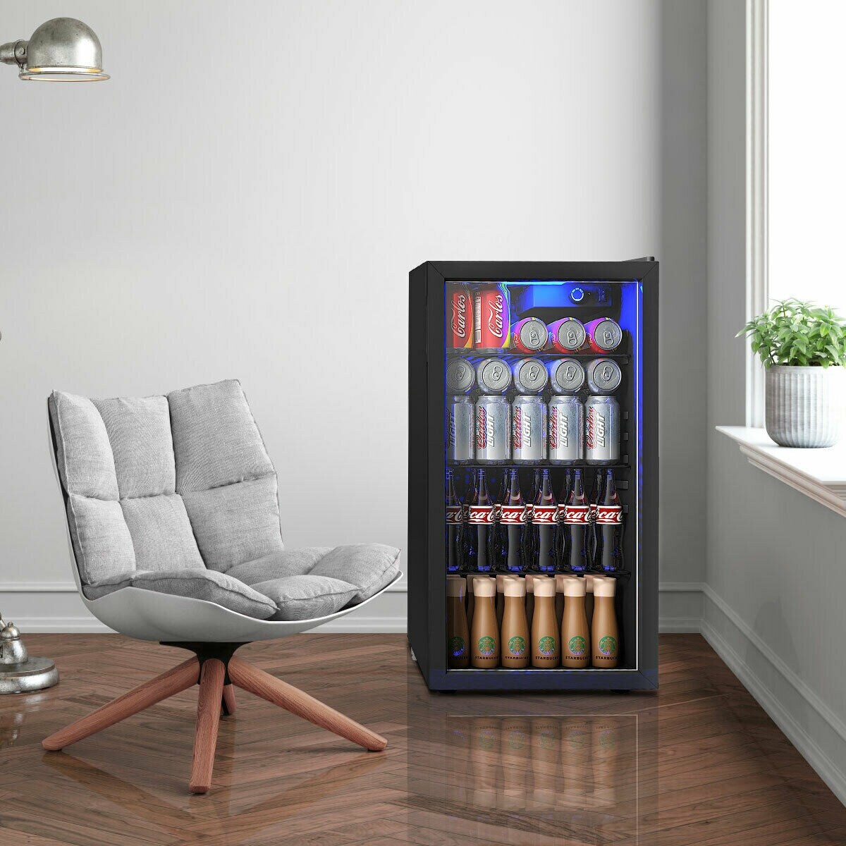 Réfrigérateur à boissons Gymax pour 120 canettes, mini-réfrigérateur pour bière, vin, soda et autres boissons