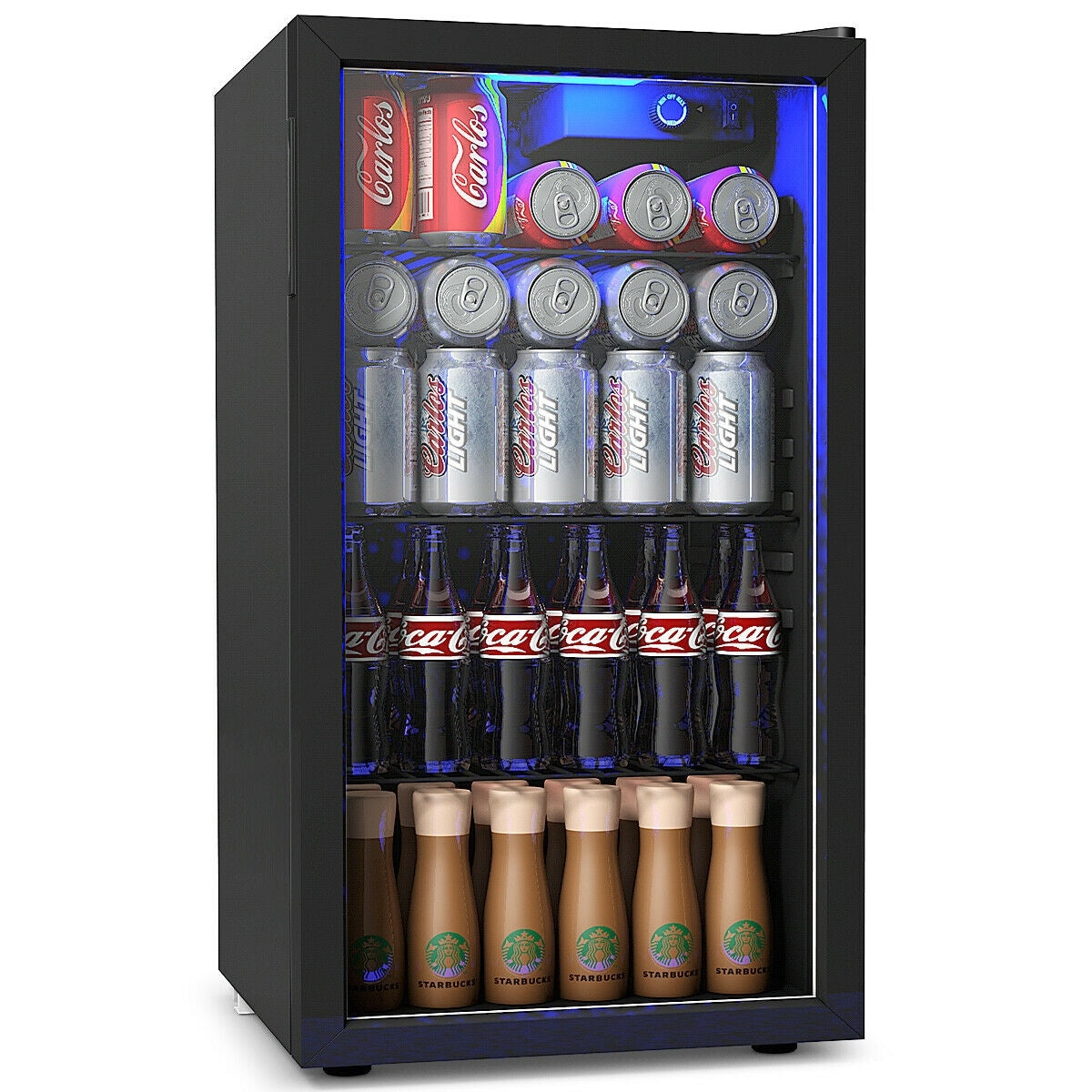 Réfrigérateur à boissons Gymax pour 120 canettes, mini-réfrigérateur pour bière, vin, soda et autres boissons