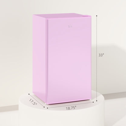 Mini réfrigérateur HOMCOM 3.2 Cu.Ft avec congélateur, réfrigérateur compact à porte simple avec thermostat réglable pour chambre à coucher