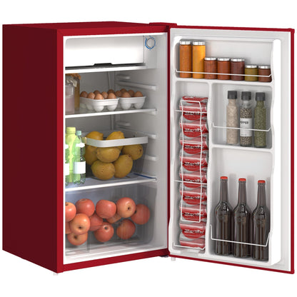 Mini réfrigérateur HOMCOM 3.2 Cu.Ft avec congélateur, réfrigérateur compact à porte simple avec thermostat réglable pour chambre à coucher