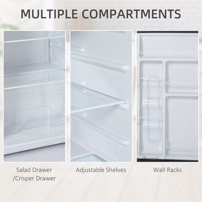 Mini réfrigérateur HOMCOM 3.2 Cu.Ft avec congélateur, réfrigérateur compact à porte simple avec thermostat réglable
