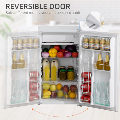 Mini réfrigérateur HOMCOM 3.2 Cu.Ft avec congélateur, réfrigérateur compact à porte simple avec thermostat réglable pour chambre à coucher