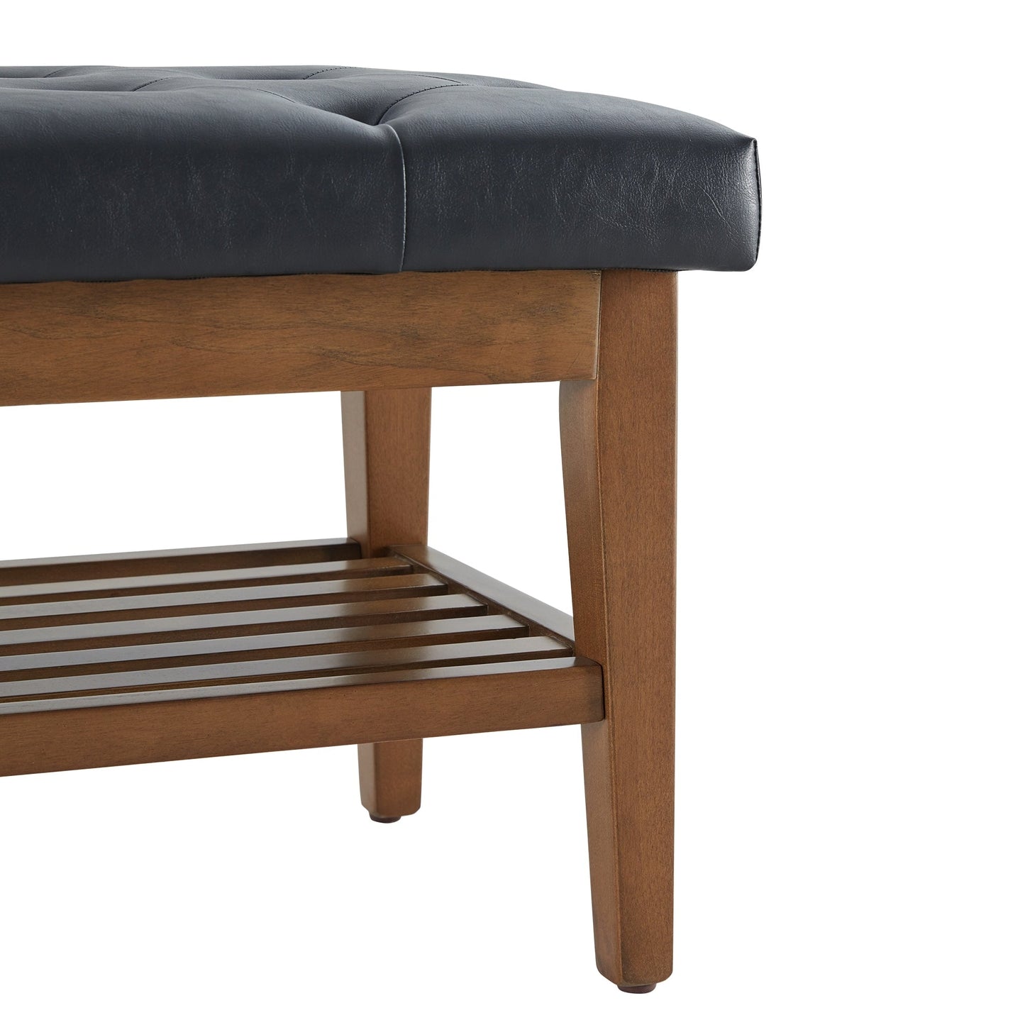Banc à chaussures d'entrée, banc de rangement, tissu et bois massif, banc rembourré de 109 cm (43 pouces) pour salon, chambres à coucher