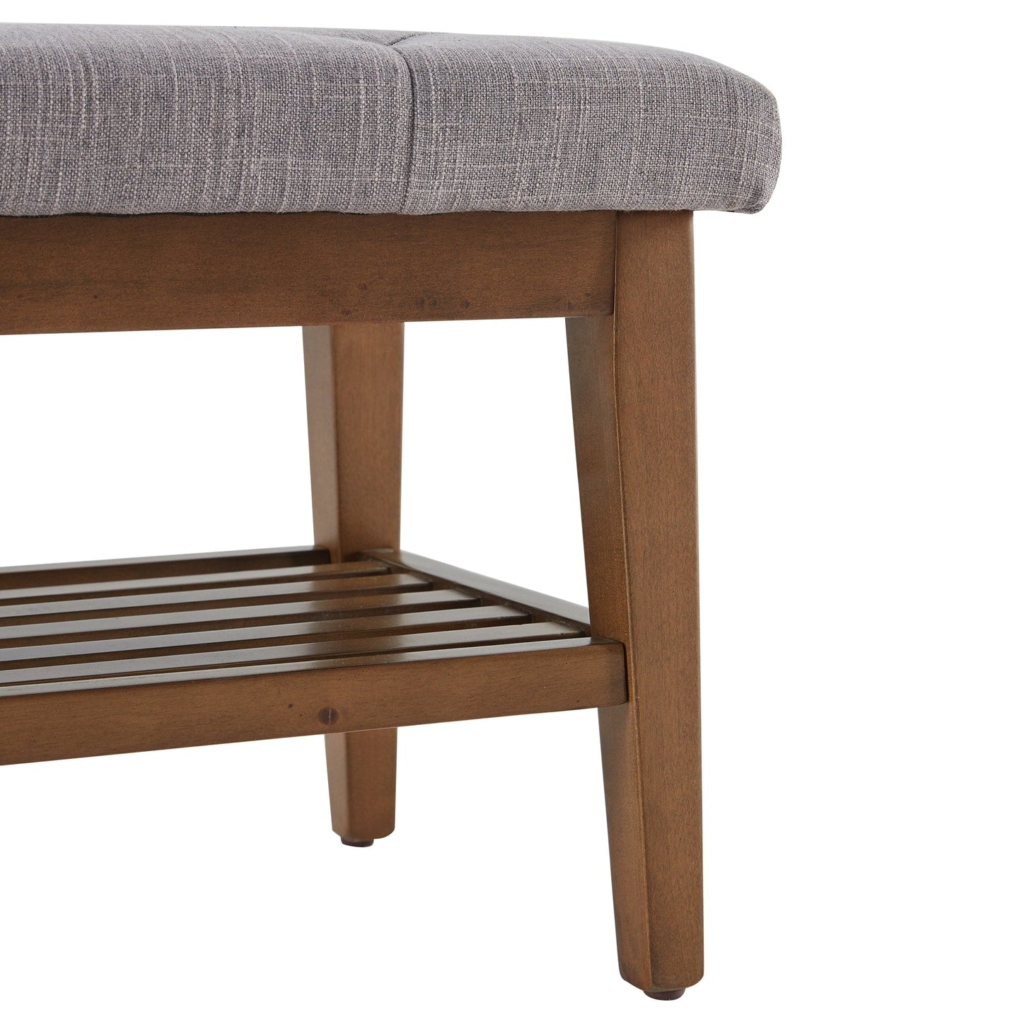 Banc à chaussures d'entrée, banc de rangement, tissu et bois massif, banc rembourré de 109 cm (43 pouces) pour salon, chambres à coucher