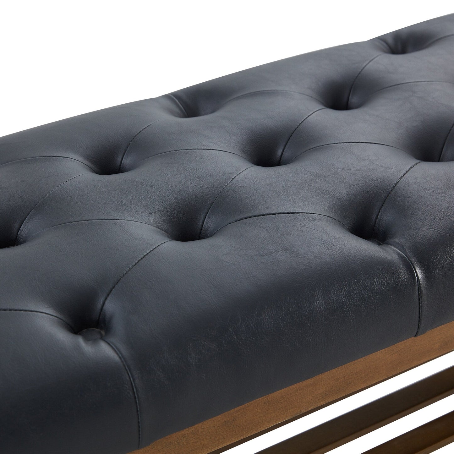 Banc à chaussures d'entrée, banc de rangement, tissu et bois massif, banc rembourré de 109 cm (43 pouces) pour salon, chambres à coucher