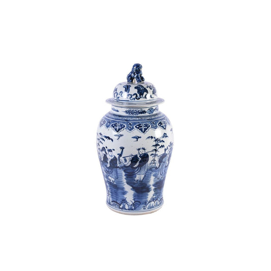 Pot décoratif artisanal pour temple avec motif des 8 Immortels