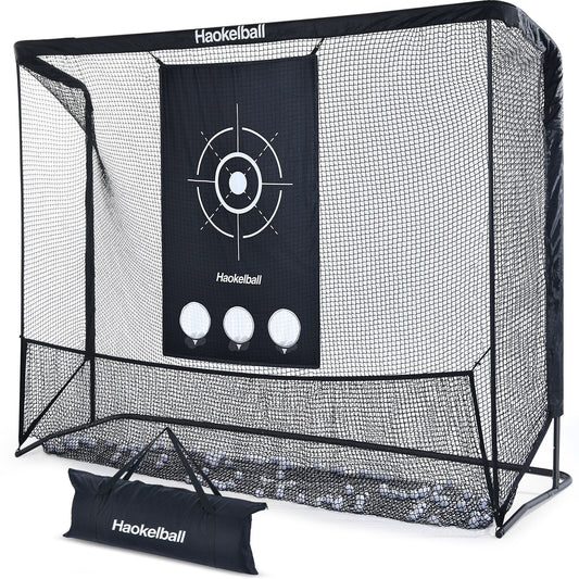 Haokelball Réseau de golf 10x7.5ft, filet d'entraînement de golf avec tissu de cible, filet de frappe de golf robuste