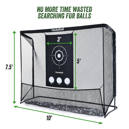 Haokelball Réseau de golf 10x7.5ft, filet d'entraînement de golf avec tissu de cible, filet de frappe de golf robuste