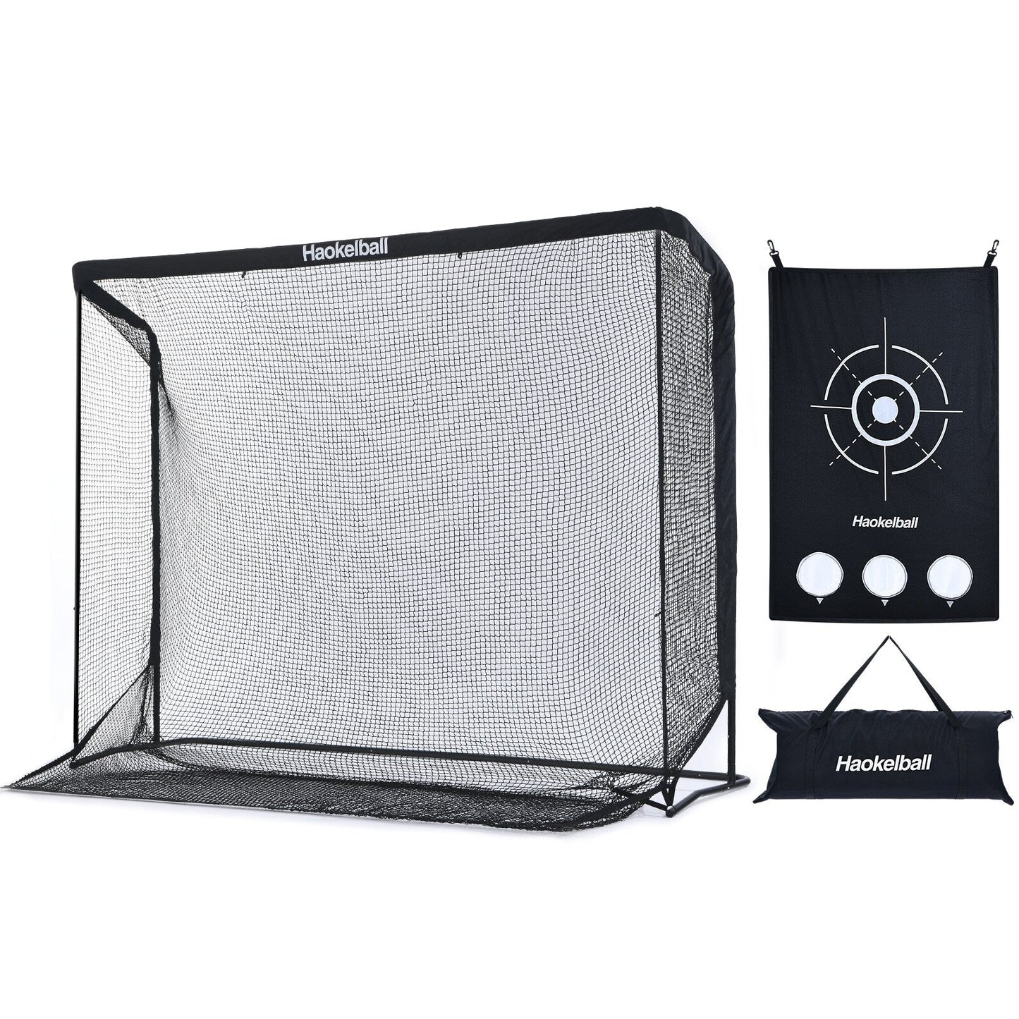 Haokelball Réseau de golf 10x7.5ft, filet d'entraînement de golf avec tissu de cible, filet de frappe de golf robuste