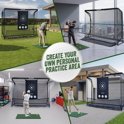 Haokelball Réseau de golf 10x7.5ft, filet d'entraînement de golf avec tissu de cible, filet de frappe de golf robuste