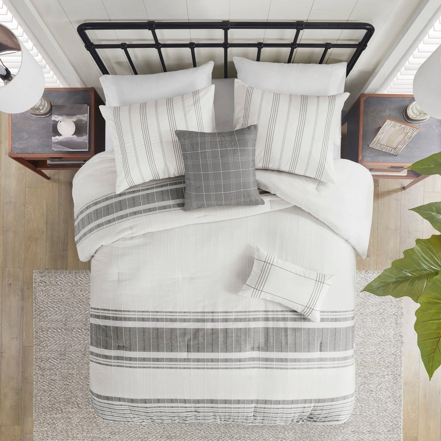 Ensemble de couette surdimensionnée en coton jacquard à 6 pièces Harbor House Morgan