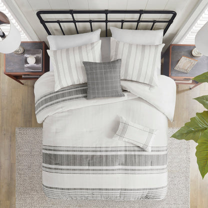 Ensemble de couette surdimensionnée en coton jacquard à 6 pièces Harbor House Morgan