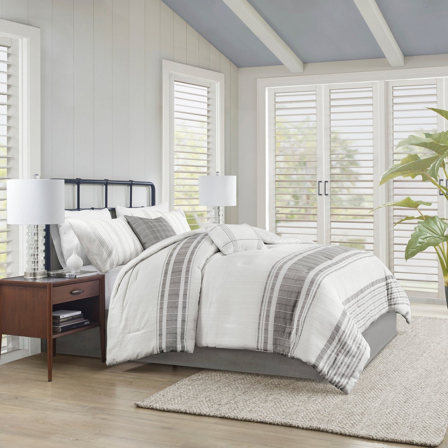 Ensemble de couette surdimensionnée en coton jacquard à 6 pièces Harbor House Morgan