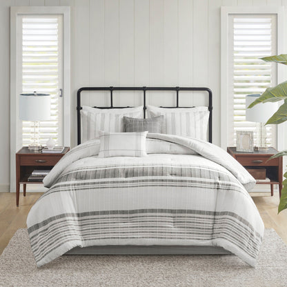 Ensemble de couette surdimensionnée en coton jacquard à 6 pièces Harbor House Morgan