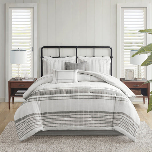 Ensemble de couette surdimensionnée en coton jacquard à 6 pièces Harbor House Morgan