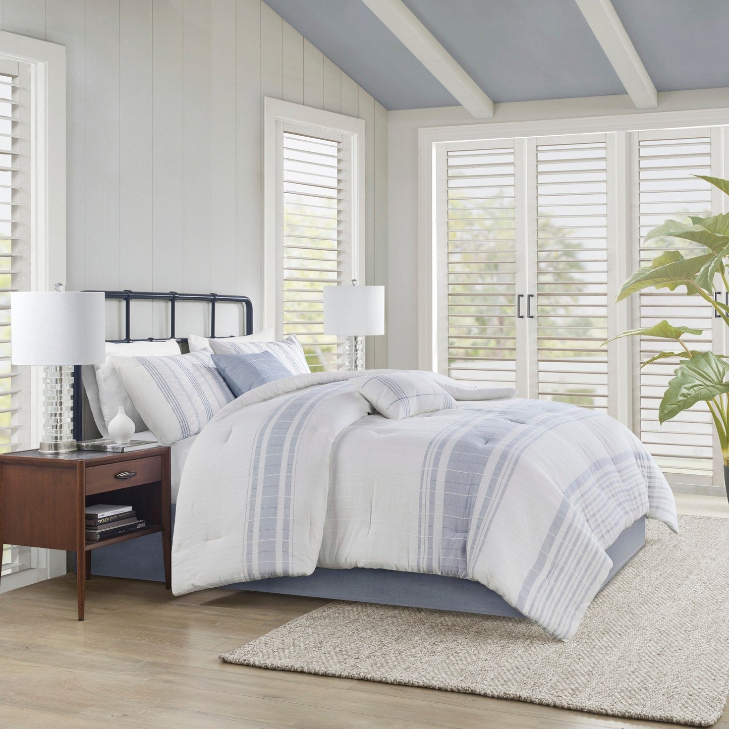 Ensemble de couette surdimensionnée en coton jacquard à 6 pièces Harbor House Morgan