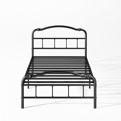 Cadre de lit en métal robuste de 35,5 cm de hauteur, style vintage, supportant jusqu'à 1134 kg, facile à assembler et sans grincement.