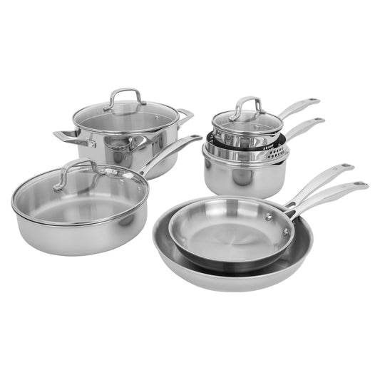 Ensemble de casseroles et poêles Henckels Clad H3 en acier inoxydable 10 pièces