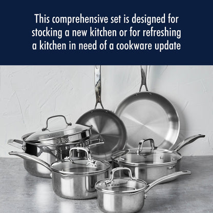 Ensemble de casseroles et poêles Henckels Clad H3 en acier inoxydable 10 pièces