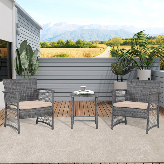 Ensemble de bistro en rotin pour patio Heritage Outdoor, 3 pièces