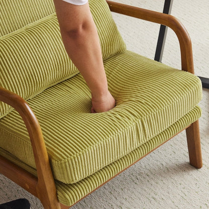 Fauteuil de loisirs à dossier haut avec accoudoirs en bois massif, fauteuil d'appoint.