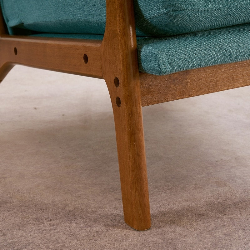 Fauteuil de loisirs à dossier haut avec accoudoirs en bois massif, fauteuil d'appoint.