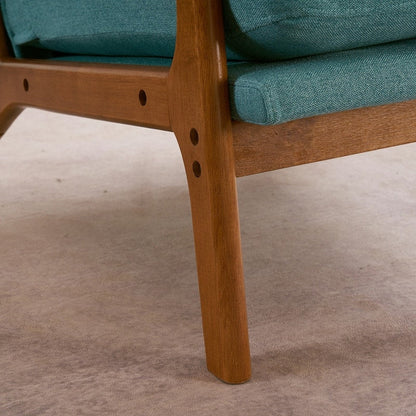 Fauteuil de loisirs à dossier haut avec accoudoirs en bois massif, fauteuil d'appoint.