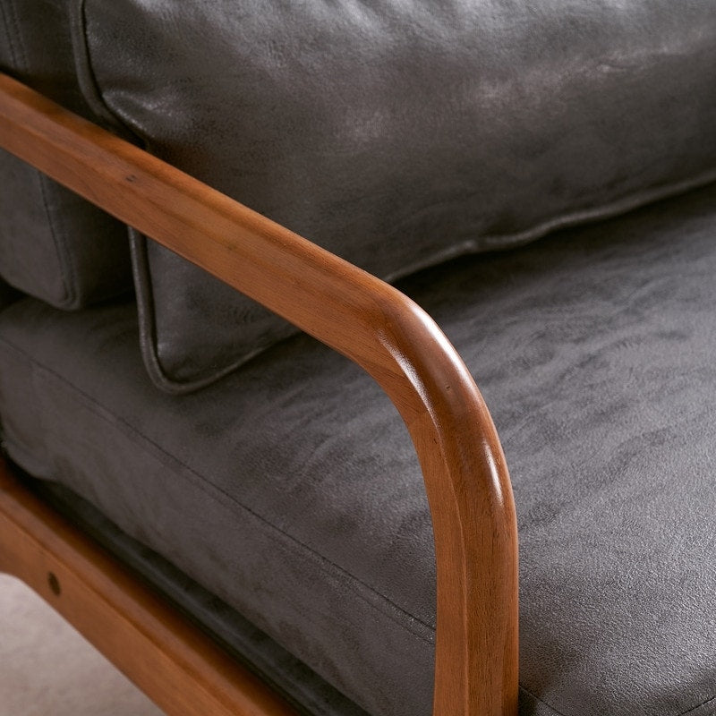 Fauteuil de loisirs à dossier haut avec accoudoirs en bois massif, fauteuil d'appoint.