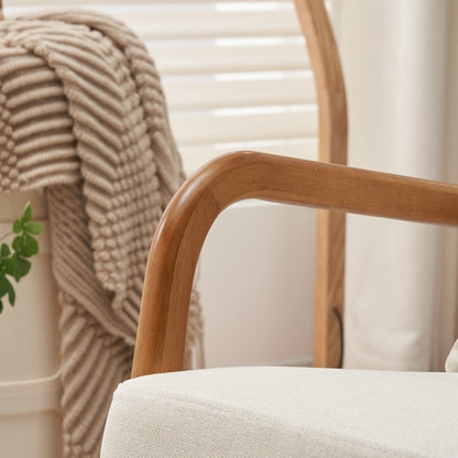 Fauteuil de loisirs à dossier haut avec accoudoirs en bois massif, fauteuil d'appoint.