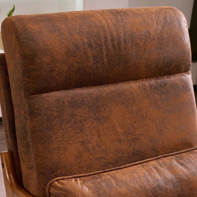 Fauteuil de loisirs à dossier haut avec accoudoirs en bois massif, fauteuil d'appoint.