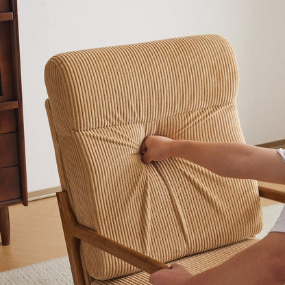 Fauteuil de loisirs à dossier haut avec accoudoirs en bois massif, fauteuil d'appoint.