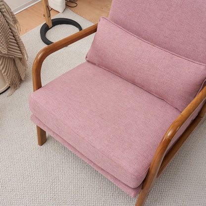 Fauteuil de loisirs à dossier haut avec accoudoirs en bois massif, fauteuil d'appoint.