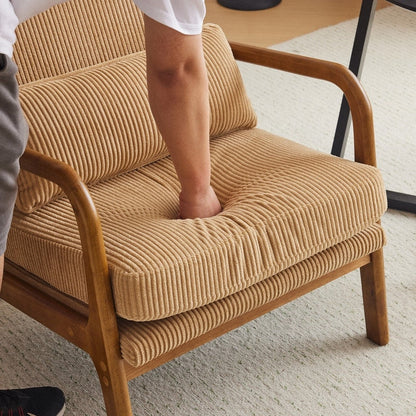 Fauteuil de loisirs à dossier haut avec accoudoirs en bois massif, fauteuil d'appoint.