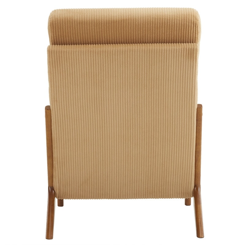 Fauteuil de loisirs à dossier haut avec accoudoirs en bois massif, fauteuil d'appoint.