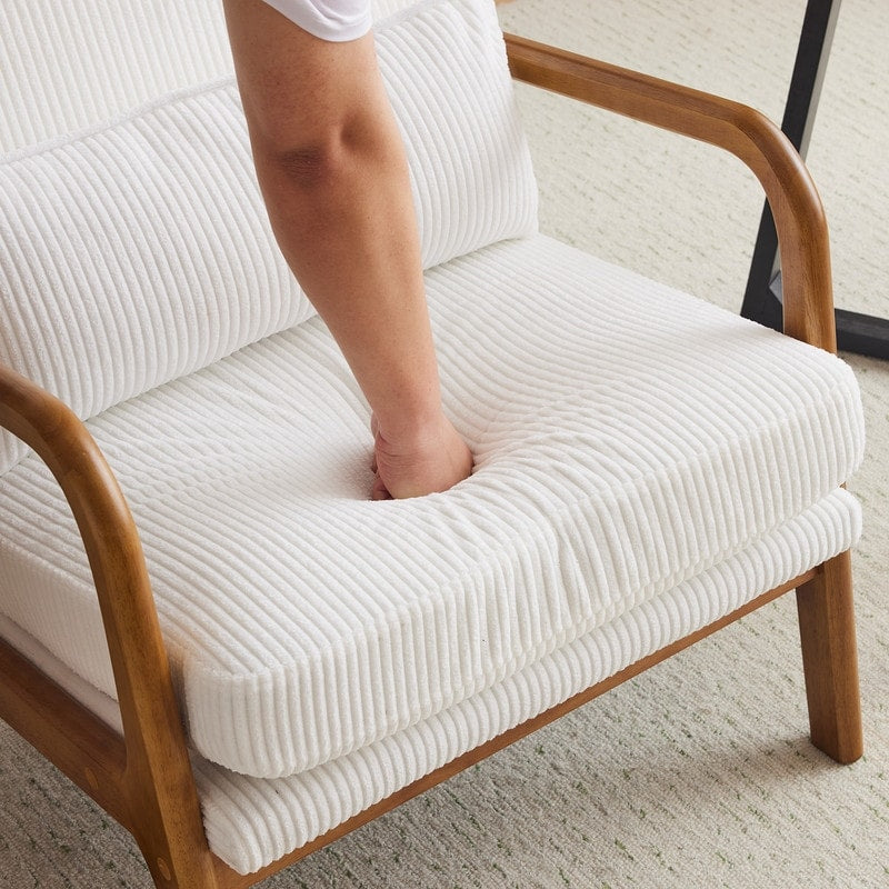 Fauteuil de loisirs à dossier haut avec accoudoirs en bois massif, fauteuil d'appoint.