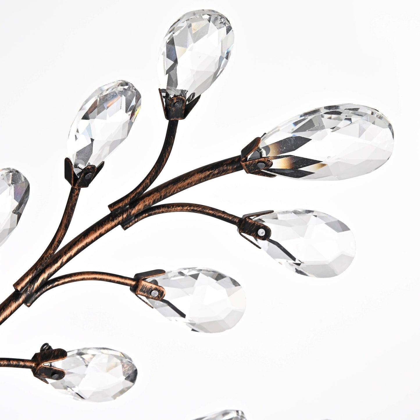 Holly, plafonnier à 4 lumières avec feuilles de cristal